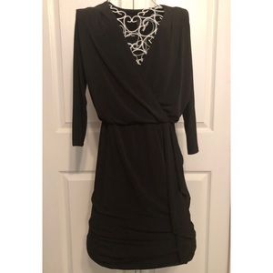 White House Black Market 3/4 sleeve black dress